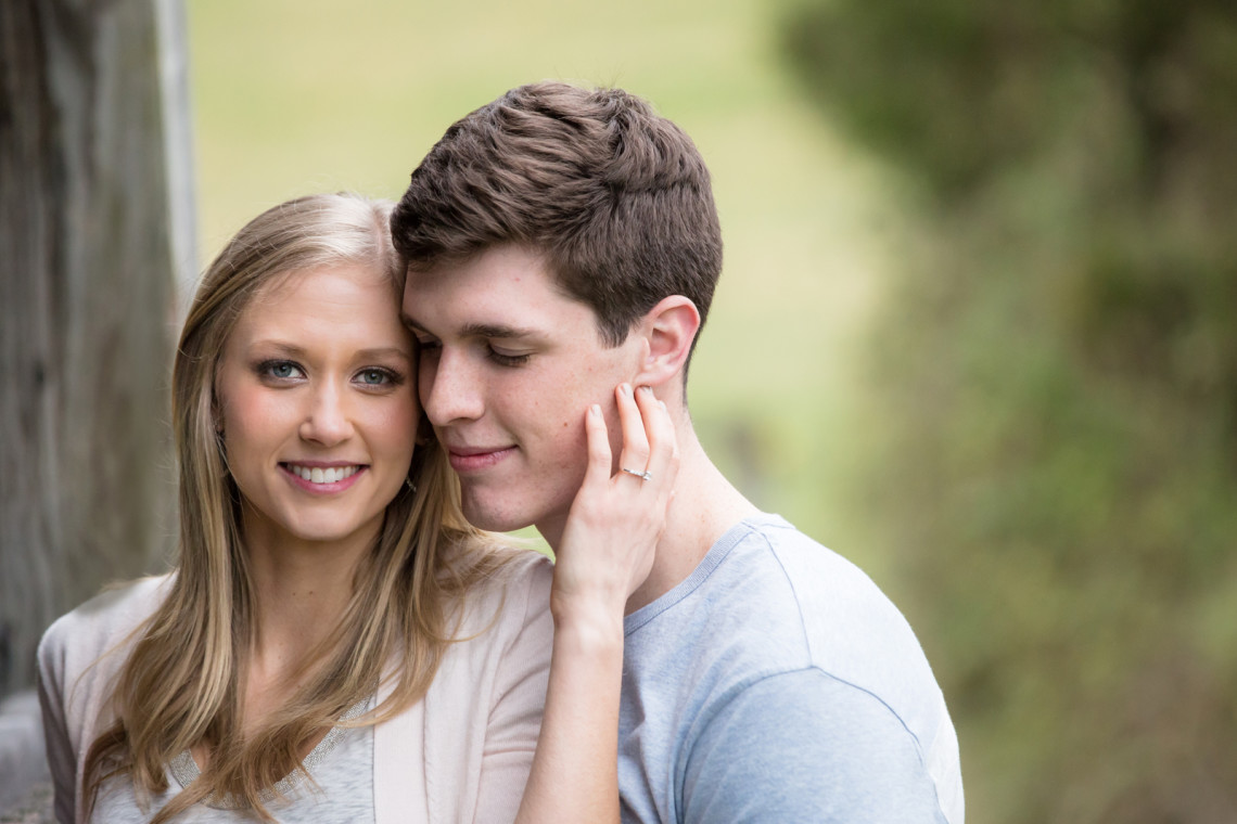 country engagement photos with barn in the smoky mountains