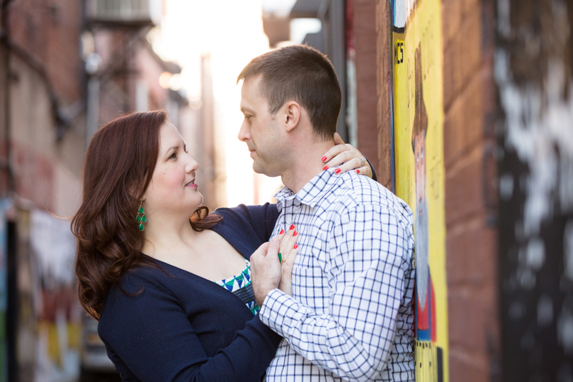 Downtown Knoxville Art Engagement Photos by Knoxville Wedding Photographer 2 Hodges Photography