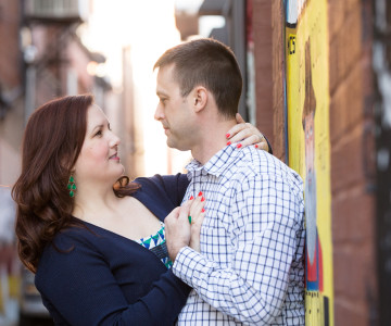Angele and Nathan - Downtown Knoxville Murals Engagement Photos